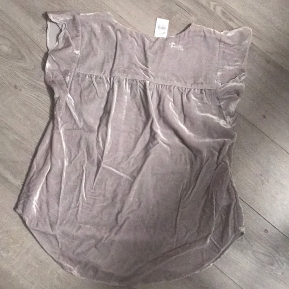 Loft Velvet Split Neck Blouse - Picture 2 of 3